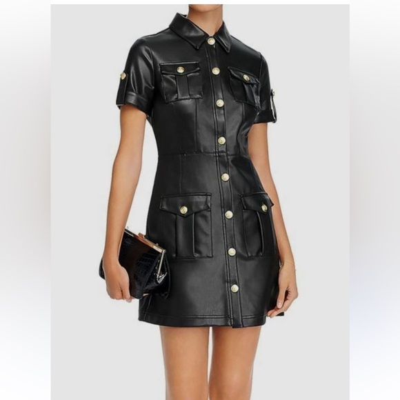 Aqua Dresses & Skirts - AQUA ⭐️FAUX LEATHER DRESS